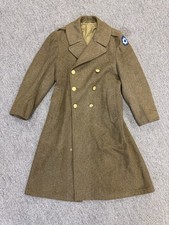 VTG US ARMY M-1939 OVERCOAT WOOL COAT 7TH SERVICE COMMAND PATCH 1942 WW2 SZ 38R picture