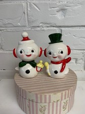 vintage rare anthropomorphic Napco Lefton Norcrest snowman salt pepper shakers picture