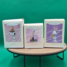 Hallmark Keepsake Peanuts Easter Ornaments Set of 3 Snoopy 1994 Vintage picture