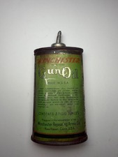 Vintage Winchester Gun Oil Can Green Tin Oiler Lead Spout Antique Firearms Empty picture