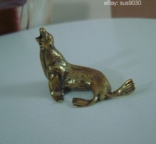 Vintage Solid Brass Sea Lion Mini Figurine Statue for Home Garden Decor picture