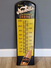 Drink Nesbitt's California Orange Soda Advertising Thermometer 1950s Working picture