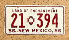 1956 NEW MEXICO license plate — ORIGINAL — BRILLIANT antique vintage truck tag picture