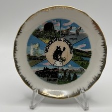 Vintage Wyoming State Souvenir Landmark Plate 3.5
