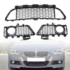 3PCS Lower Bumper Grille Front Left & Right & Center Compatible with BMW 3 Se... picture