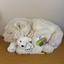 Rare Find 1999 Discovery Channel Polar Bear Mama & Babies Stuffed New 20” picture