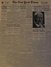 Vintage Von Hindenburg Dies Hitler is new President NEW YORK TIMES News Article picture