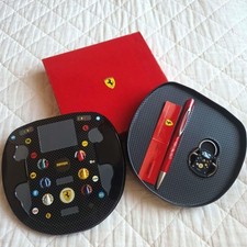 Ferrari Official F1 Steering Pen and Keychain Set Aluminum Tin Can Case Scuderia picture