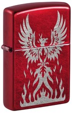 Zippo Phoenix Rising Design Candy Apple Red Laser Engrave 47140 picture