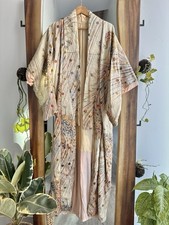 Stunning c 1970s Japanese Silk Peacock Kimono picture