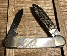 Frank Buster  Germany “The Captain’s Rooster” MOP Pocket Knife Canoe 2 blade - A picture