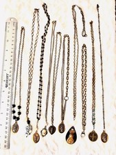 Vintage Religious Antique Gold Necklace jewelry lot #1001 (bundle of 10) picture