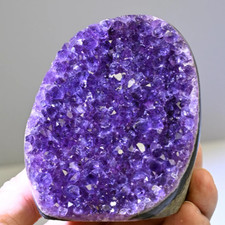 AAA Genuine Amethyst Cluster Natural Purple Crystal Geode Home Decor Display picture