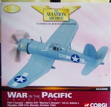 Corgi AA33008 F4U-1 Corsair Marines Dream White 576 1/72 Diecast Warbird Plane picture