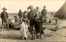 Mexican Revolution US Soldiers & Refugee Children c1910s Real Photo Postcard bhn picture