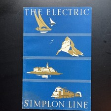Swiss Federal Railways 1932 Electric Simplon Line Booklet Map Switzerland Italy picture