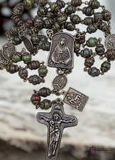 Seven Sorrows Seven Dolores & Pieta Heirloom Chaplet |Heritage Bronze|Bloodstone picture