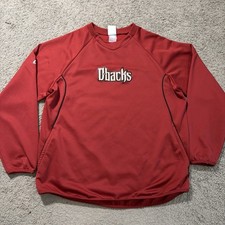 Vintage Arizona Diamondbacks Majestic Therma Base Pullover Sweatshirt Red Men XL picture