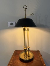 1972 Chapman Brass Bouillotte Table Lamp Black Tole Shade 33” Tall picture