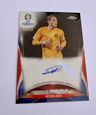 Topps 2024 Chrome Sapphire UEFA Euro Virgil Van Dijk CA-VV Autographs 03/10 picture