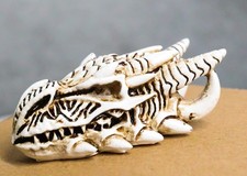 Miniature Tribal Tattoo Demon Horned Dragon Skull Figurine Fantasy Dragons Lair picture