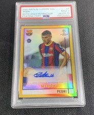 Merlin 2020 Merlin Chrome UCL Pedri RC Auto Gold Refractor /50 PSA 9/10 #P picture