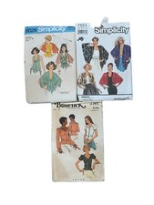 Vintage Lot of 3 Simplicity & Butterick Top, Shirt, Jacket & Blouse Patterns picture