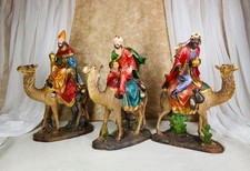 Nativity Three Wise Men Balthasar Caspar Melchior On Camels Figurine Set 12