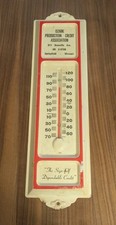 Vntg Ozark Production Credit Assn Metal Advertising Thermometer Springfield MO   picture