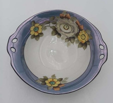 Vintage Noritake Hand-Painted Porcelain Bowl With Handles Floral Design picture