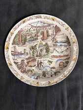 Vintage Vernon Kilns California Souvenir Plate With State Landmarks 10 Inches Di picture