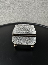 Vintage French Cut Crystal Casket Box In The Style of Baccarat Trinket Jewlery picture