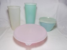 Vintage TUPPERWARE Lot of (4) Various Containers With Lids #'s 107 115 148 & 155 picture