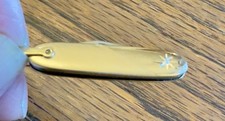 Old New Stock Vintage Pocket Knife Hadley Gold Tone Diamond picture