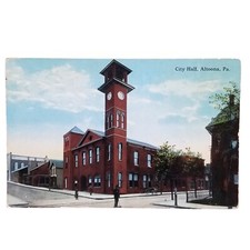 1919 City Hall Clock Tower Altoona Pennsylvania PA Postcard 