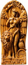 Goddess Lilith Demoness Statue - Blood Moon Occult Wood Sculpture Decor picture