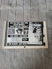 TPGM23 ADVERT 5X8 DAVID BOWIE : 'LOVE YOU TILL TUESDAY' THE VIDEO picture