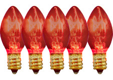 C-7 ORANGE CLEAR STEADY LIGHT BULBS BRAND NEW 1 BOX OF 25 C7 AMBER CHRISTMAS picture
