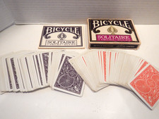 Bicycle Solitaire Two Deck Set of Playing Cards High Wheel Back Design COMPLETE picture