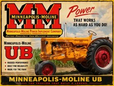 Minneapolis Moline UB Tractor Metal Sign 3 Sizes to Choose From H38 picture