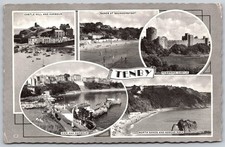 Vintage Tenby Multi-View Postcard Featuring Pembroke Castle & Beaches C340 picture