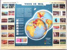 1947 Shell Oil Company Folded Poster # 1 - This is Oil Prospecting For Petroleum picture