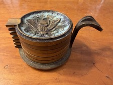 Vintage Heavy Solid Brass Stacking Ashtray 7 Piece Set picture