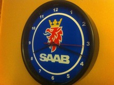 Saab Logo Motors Auto Garage Mechanic Man Cave Advertising Clock Sign picture