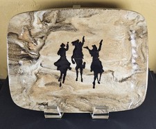 Handmade Ceramic Western Cowboy Horse Platter 12