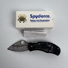 Vintage SpyderCo C35SBK GUN GAMES Foldable Pocket Knife Original Box 1997 picture