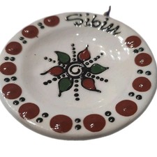 Vtg Romanian Sibiu Folk Art Ceramic Ornament Hand Painted Transylvania Decor picture