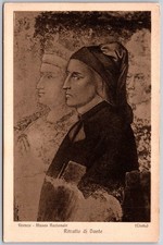 Vintage Firenze Museo Nazionale Giotto Dante Portrait Postcard picture