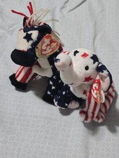 Vintage Lefty 2000 Donkey Righty 2000 Elephant Lot of 2 Ty Beanie Babies picture