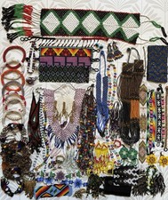 Handmade Authentic Wixarika Huichol Beaded Jewelry Lot Mexican Folk Art Bohemian picture
